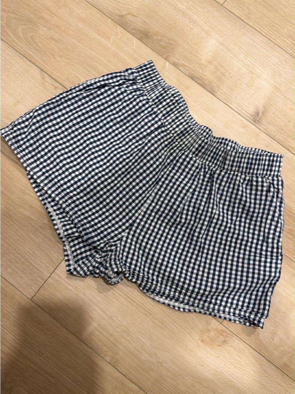 Ardene Navy & White Gingham High-Waist Shorts